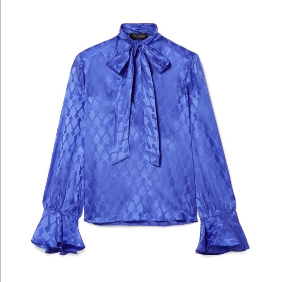 ❤️ SALONI Silk Satin Jacquard Top - Picture 2 of 14